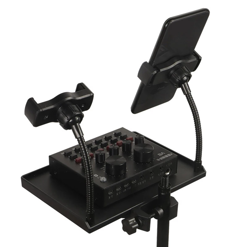 

1Set Microphone Stand Sound Card Tray Tripod Bracket Accessories Studio Broadcasting