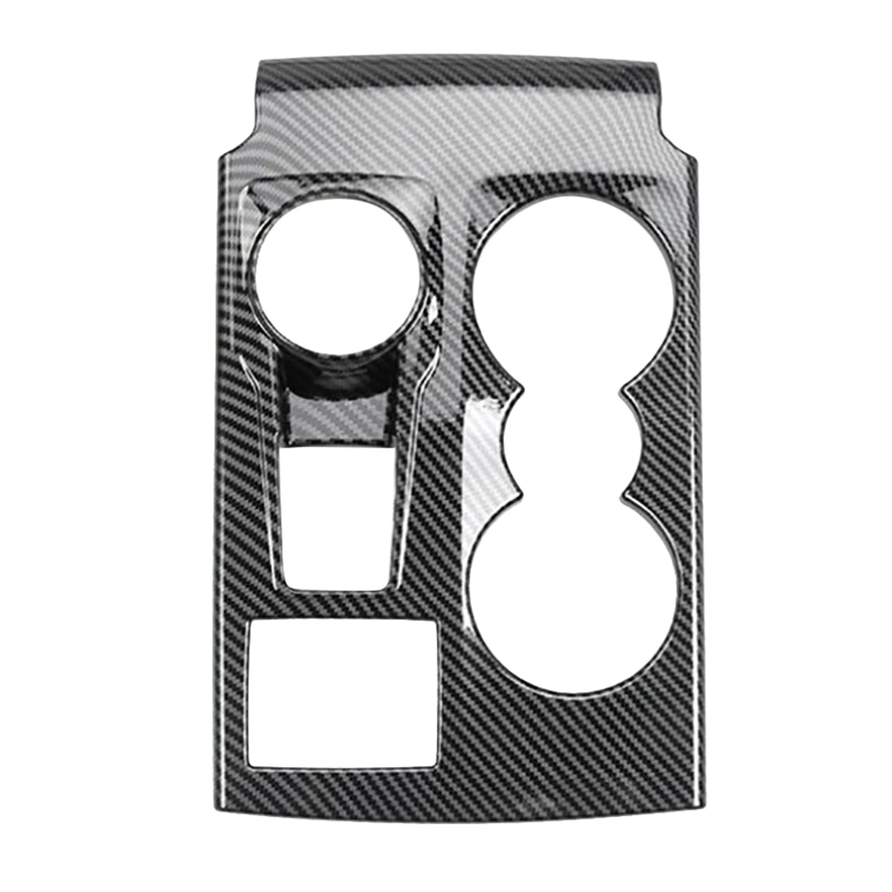 

For Ford Bronco 2021 Car Central Control Panel Cover Gear Cup Holder Trim Decor Frame Accessories, Bright Carbon Fiber