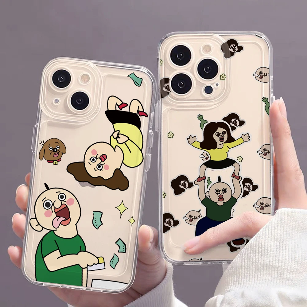 Bangbang Yuzhi Cartoon Couple Phone Case for iPhone 16 15 14 Plus 13 12 Mini 11 iPhone16 iPhone13 Pro Max X Xs XR 7 8 Soft Cover