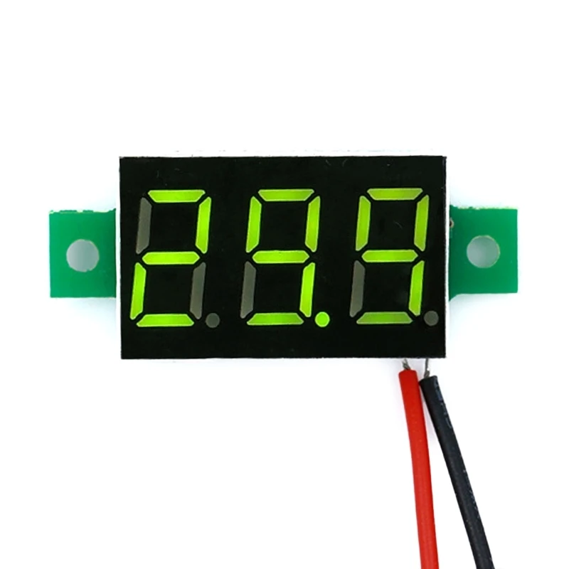 

LED Digital Voltmeter DC2.4-30V Voltage Meter Car Motocycle Voltage Detector Panel with Connection Wires High Accuracy
