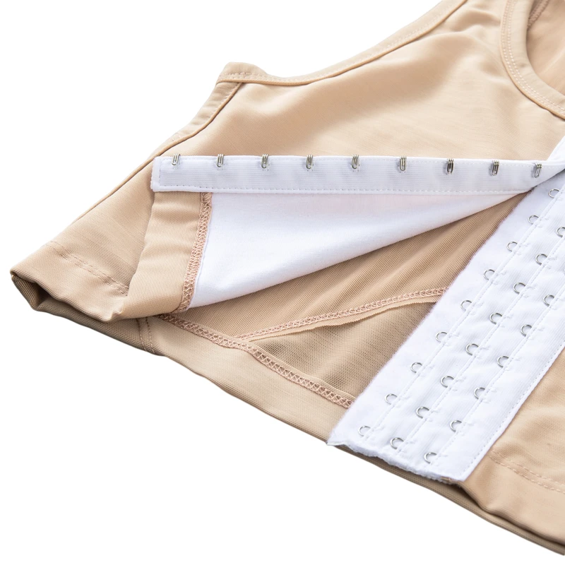 HaleyChan Women's Corset Underwear Trans Les Lesbian Tomboy Front 3 Rows Hook Chest Binder Mesh Breathable Plus Size Corset Top