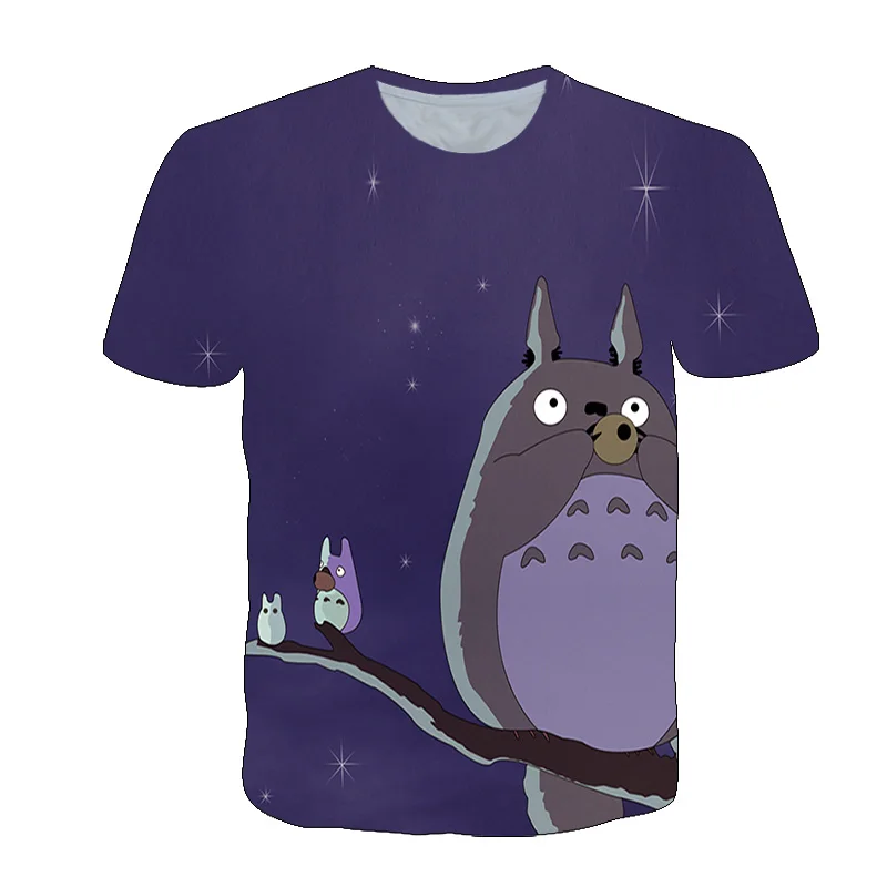 

Men And Women's Fun Totoro Anime T -shirts, 3D Printing Fashion Casual Cartoon Top Juvenile Short Sleeves.
