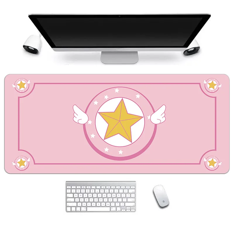 Japanese and Korean super large mouse pad cute girl pink office thick desk mat girl cartoon cute fresh art computer keyboard mat