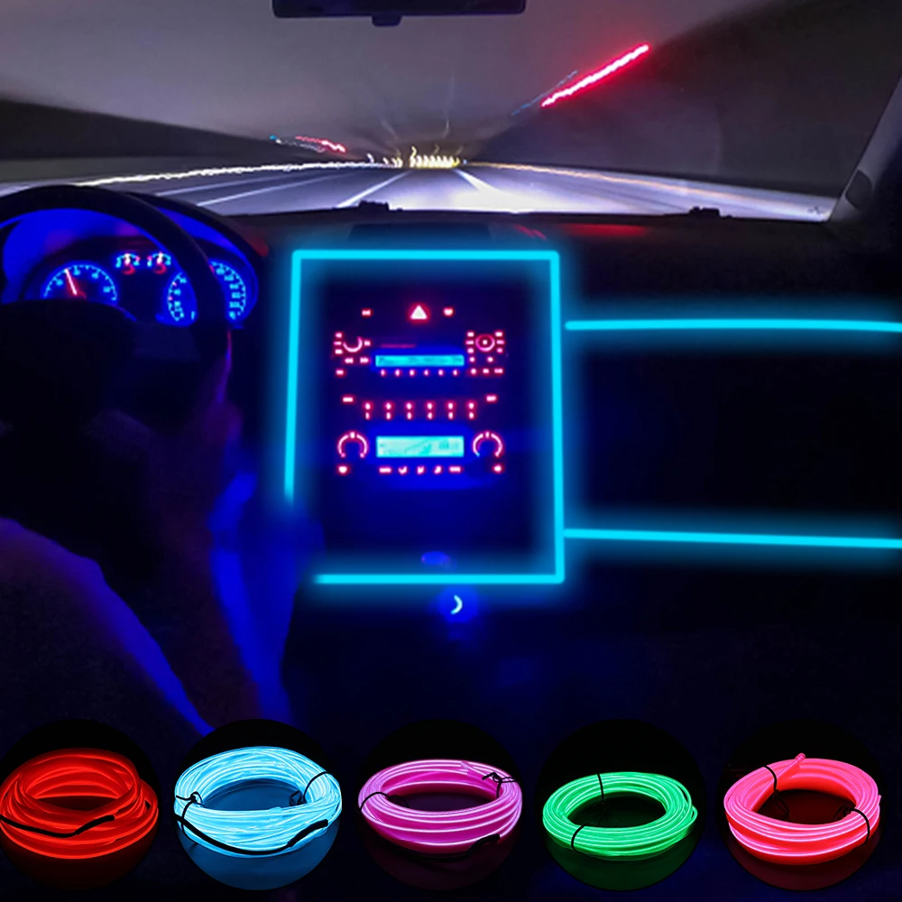 

Car Interior Light Strip Ambient Light Cold Lights Decorative Dashboard Console LED Ambient Lamp USB Universal Car Lighting