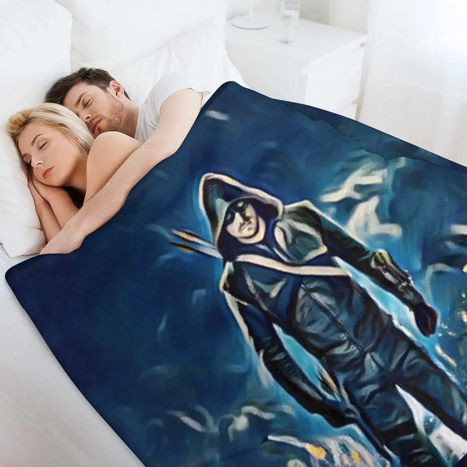 Оливковое Зеленое одеяло со стрелками декоративные кровати одеяла для сна