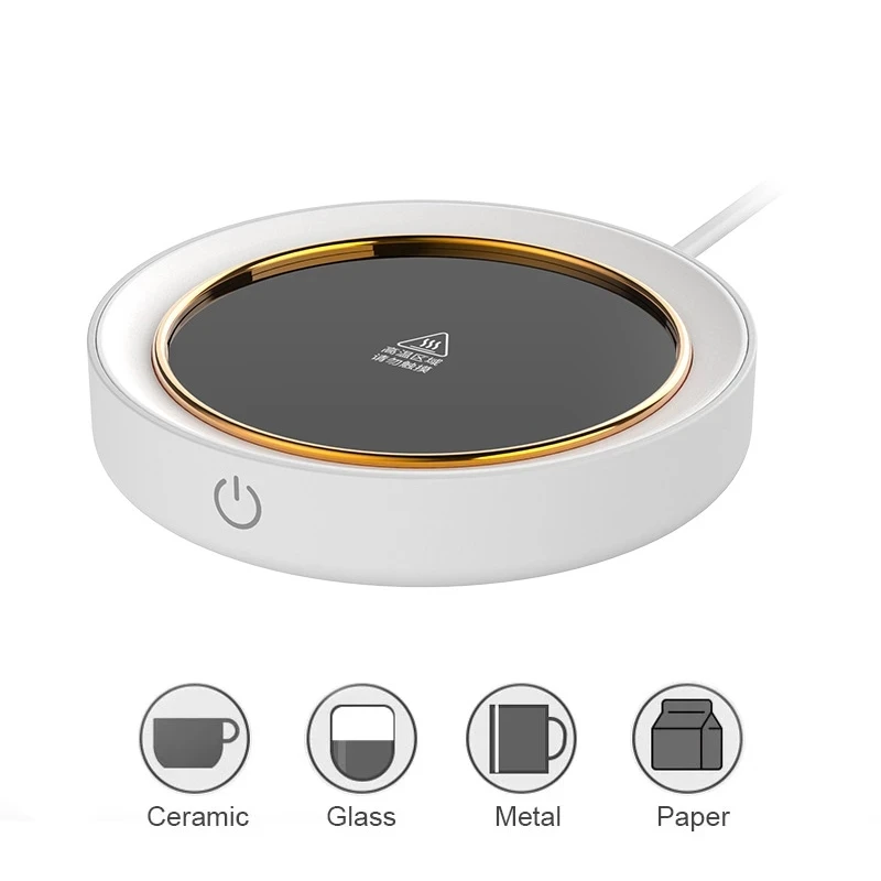 

30W Cup Heater Smart Thermostatic Mug Warmer Hot Tea Makers 2 Gear Heating Pad Heater Warmer Coaster with Night Light