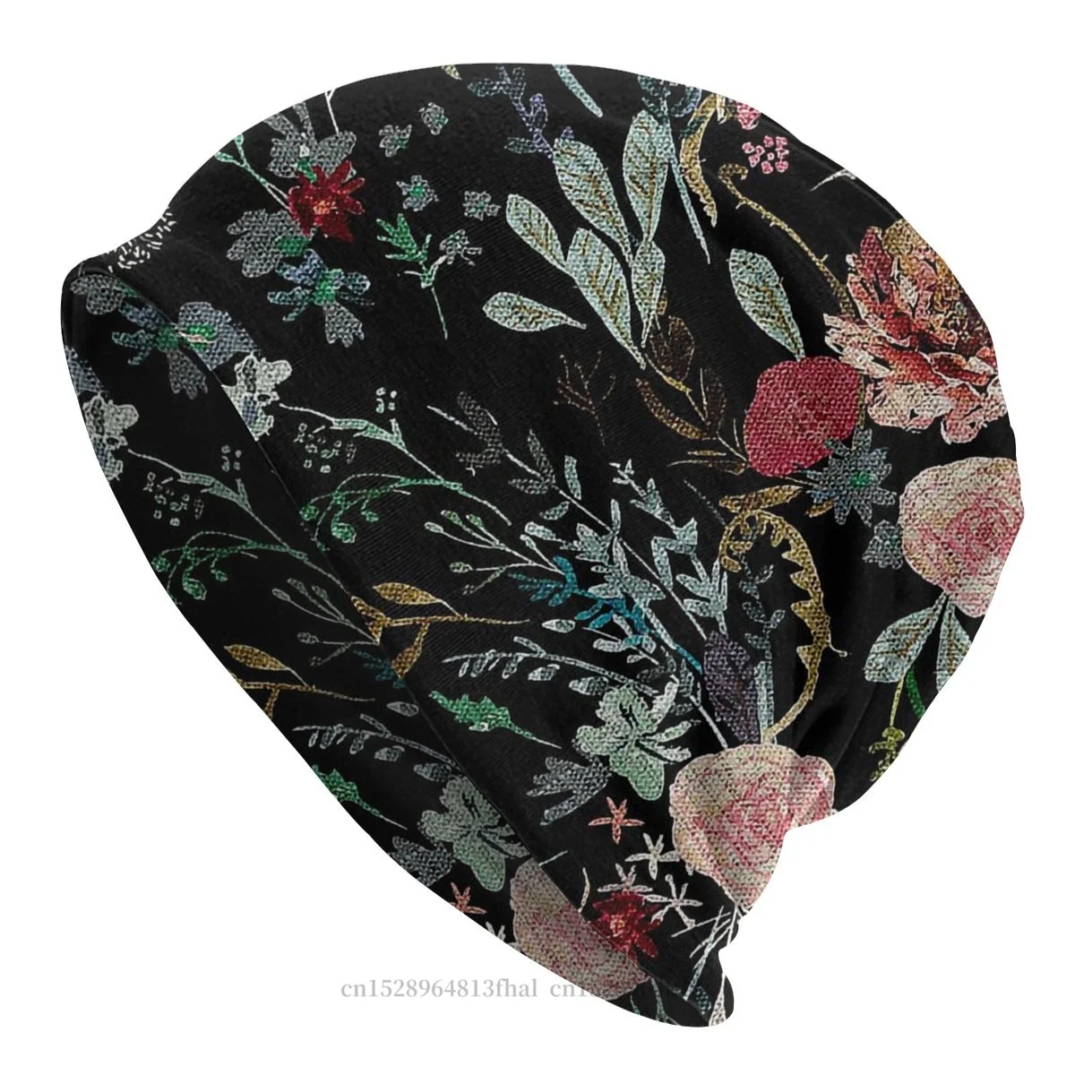 

Midnight Floral Bonnet Homme Outdoor Skullies Beanies Caps Creative Fabric Hats