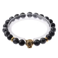 new design leopard stone beads bracelet healing balance prayer natural stone yoga bracelet for men women