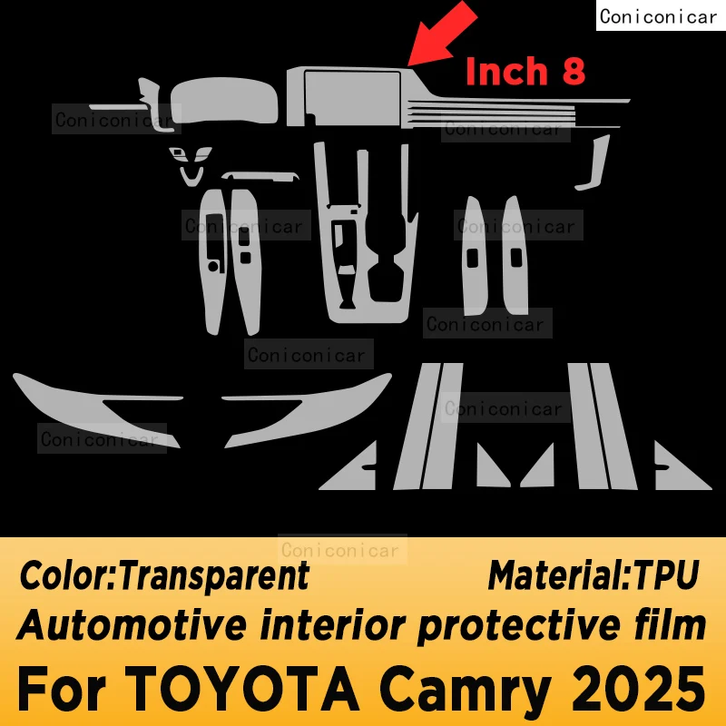 

Для TOYOTA CAMRY 2025 панель навигационного экрана автомобильная внутренняя защитная пленка аксессуары против царапин
