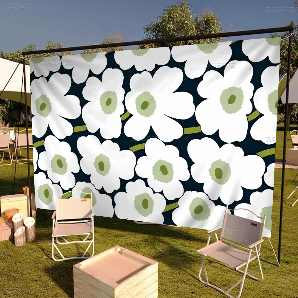 Beautiful Colorful P-Poppy F-Flower Large Size Flags Printing Patterns Interesting Birthday Party Decorations Banner