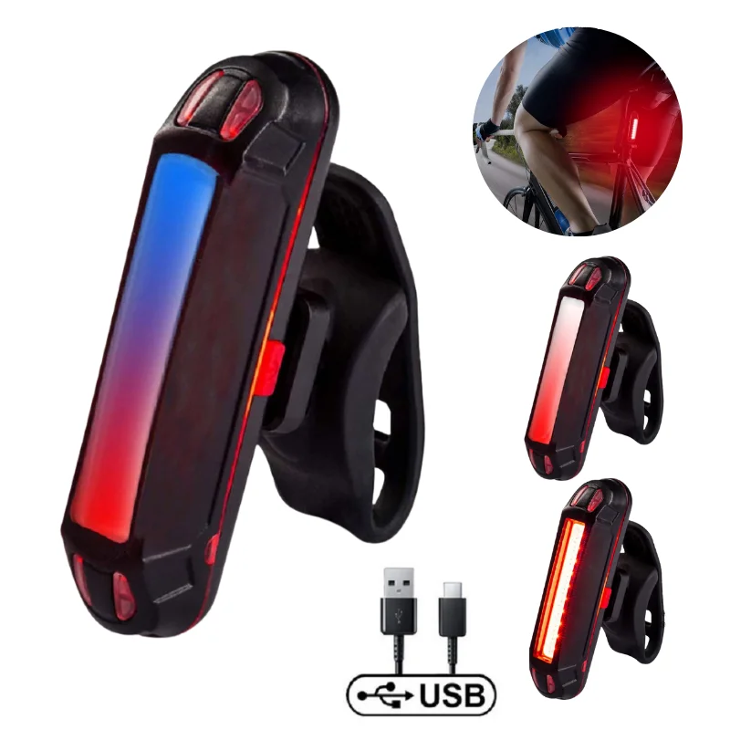 

Bicycle Rear Light IPX-5 Waterproof USB Rechargeable LED Safety Warning Lamp Bike Flashing Accessories Cycling Taillight