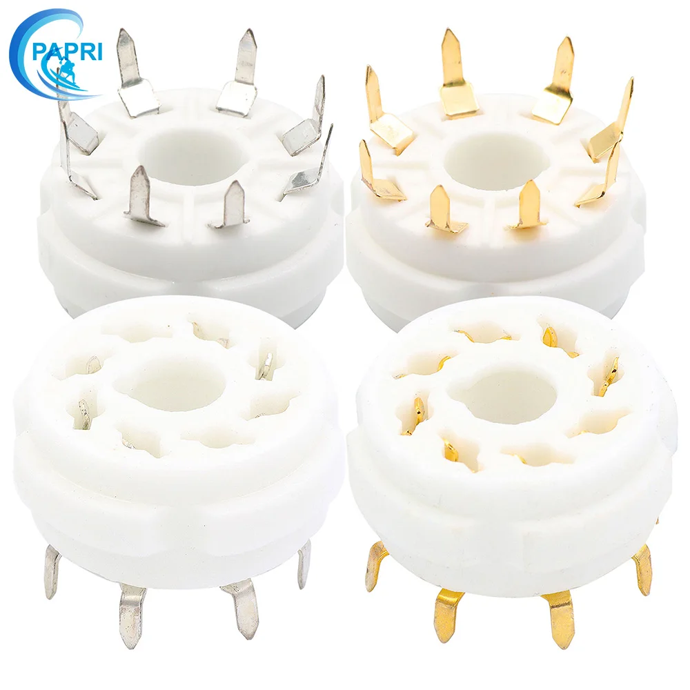 

10 шт., керамическая розетка K8A с 8 контактами, с золотым покрытием, для вакуумной трубки KT88, EL34, 274B, 6SN7, 6SL7, 6V6