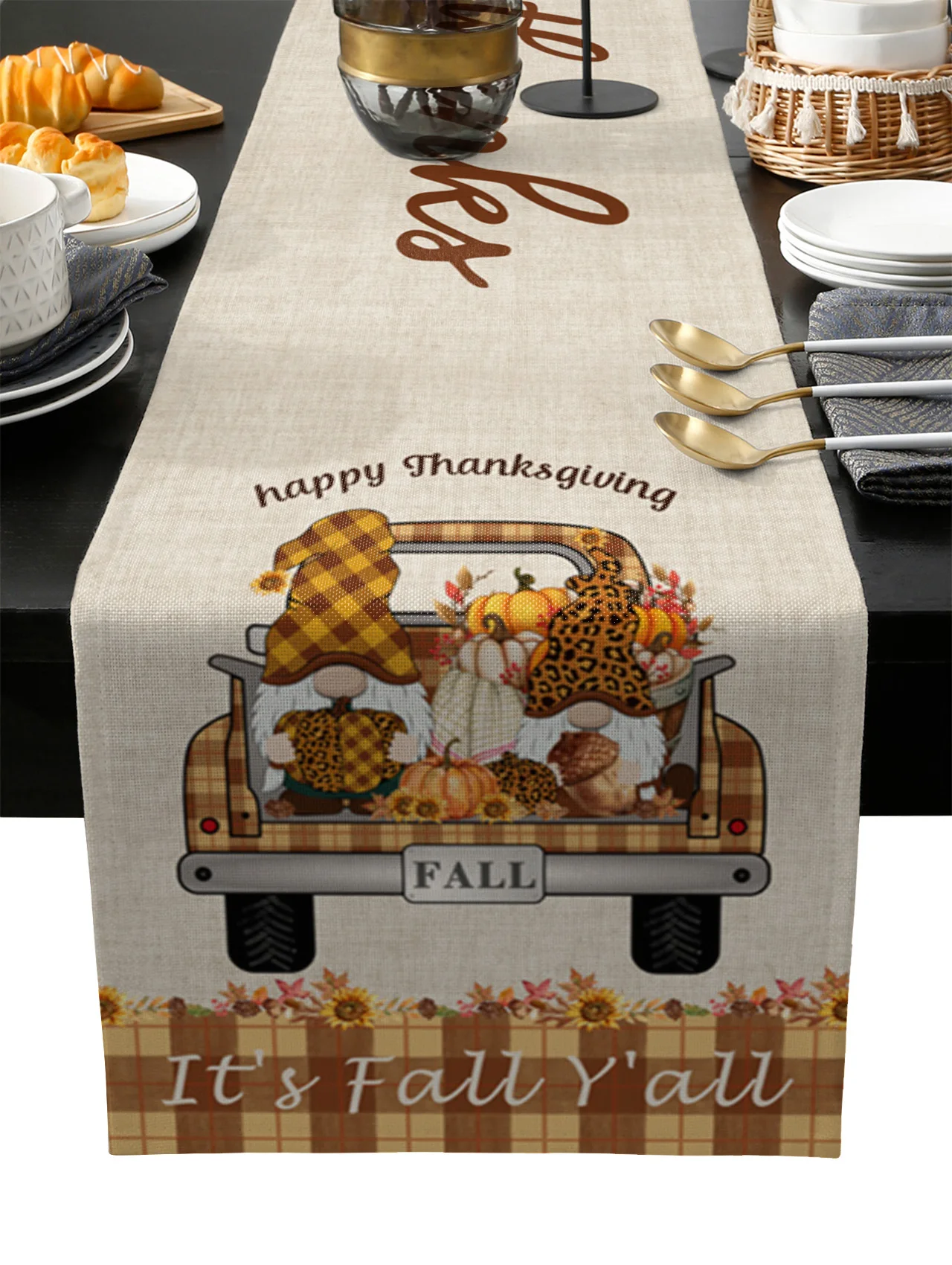 

Thanksgiving Gnome Pumpkin Table Runner Wedding Festival Table Decoration Home Decor Kitchen Table Runners Placemats