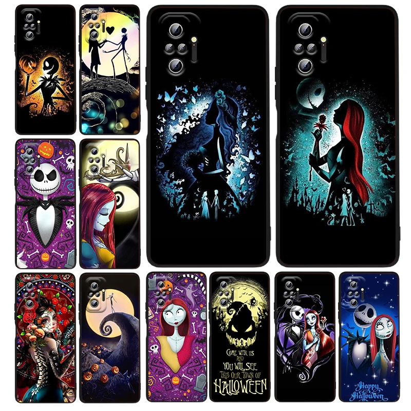 

Nightmare Christmas Jack Art Phone Case For Xiaomi Redmi Note 12 11E 11S 11 11T 10 10S 9 9T 9S 8 8T Pro Plus 5G Black Cover