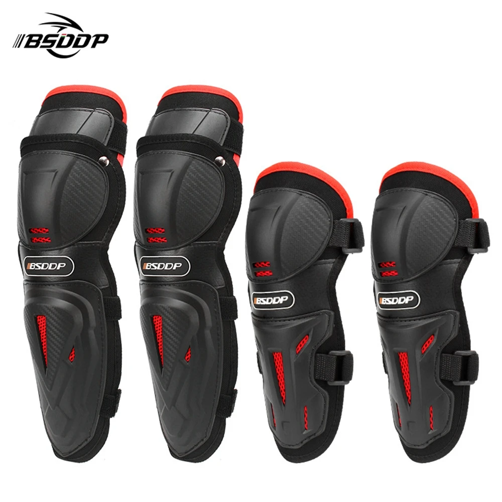 

Motocross Elbow Kneepads Protector Motocycle Elbow Guard knee Pads Windproof Warm Riding protective Gears pads 4pcs/set Black