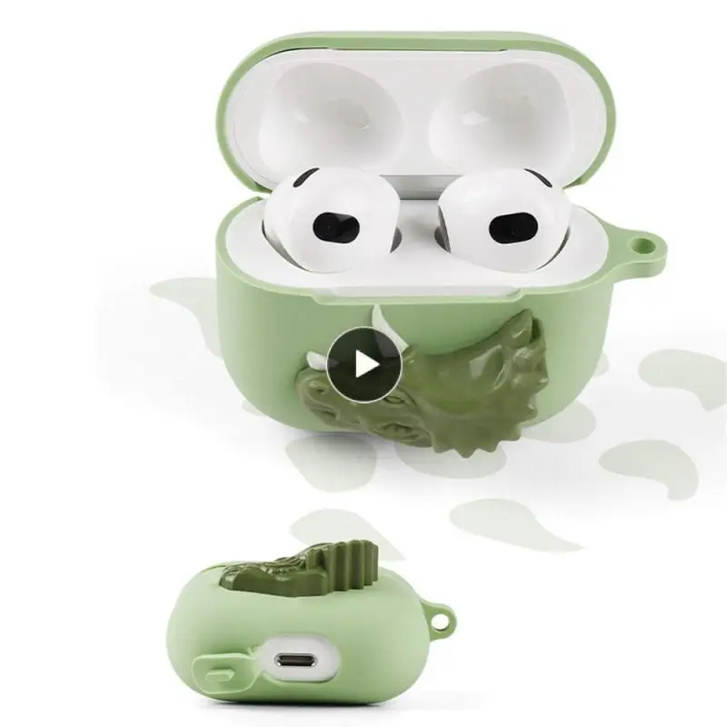 

Applicable Apple 3 Generation Protective Sleeve Headphone Cover Soft Shell All Inclusive Cartoon Dinosaur Headphone Set Portable