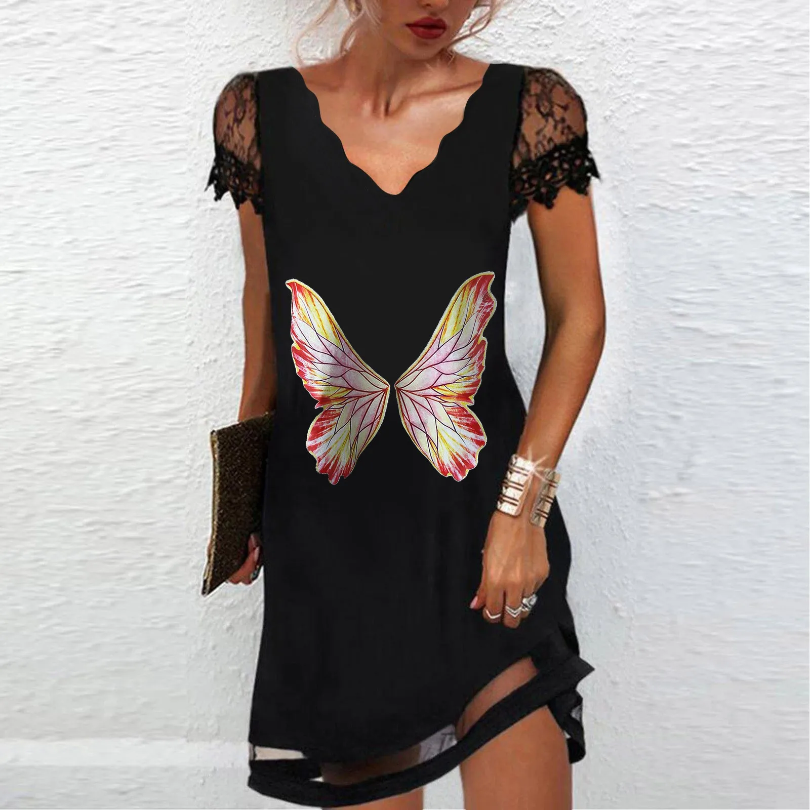 

Женское длинное пляжное платье с коротким рукавом и цветочным принтом