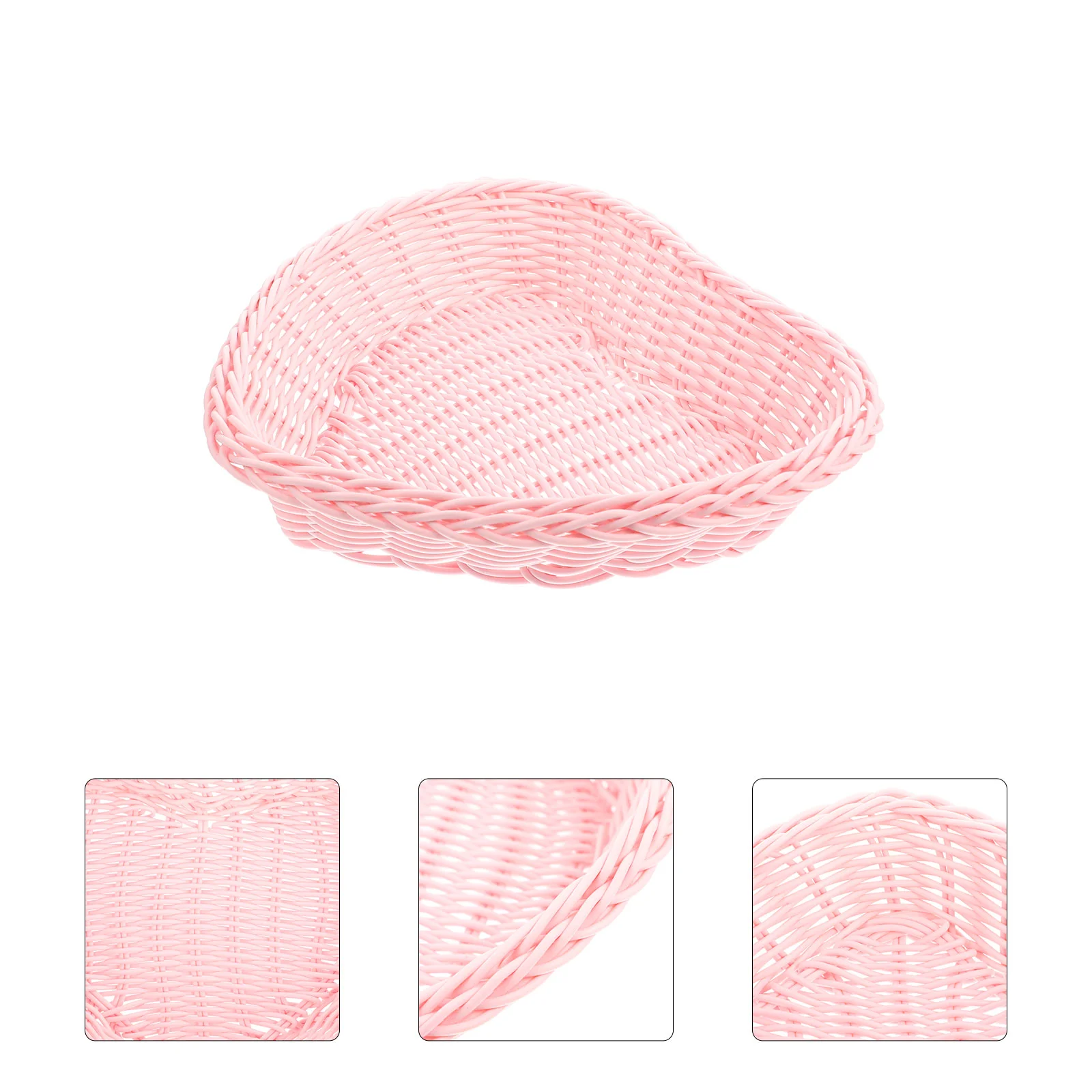 

Love Rattan Basket Heart Shaped Basket Candy Basket Portable Plastic Wicker Baskets Pp Bread Serving Tray Food Serving Tray