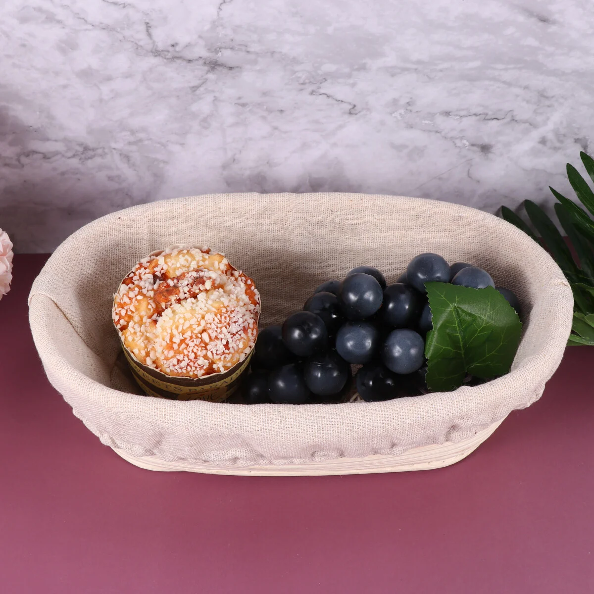 

1 Sets Oval Shape Proofing Basket Bread Fermentation Proofing Basket Rattan Sourdough Container with Fabric Liner Cover for