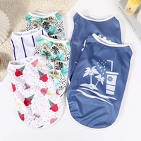summer cute printed pets t shirt puppy dog clothes pet casual vest cotton vest pug costumes apparel dog clothes for small dogs