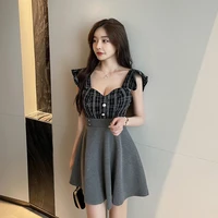 2022 nightclub deep v low cut sexy dress fashion matching color slim body cover belly a place technician