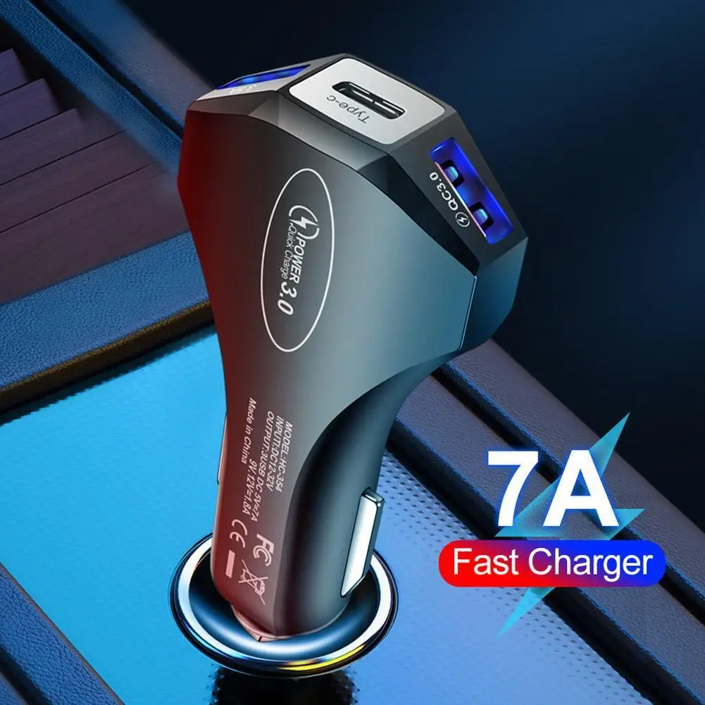 Автомобильное зарядное устройство с портом USB Type-C и поддержкой быстрой зарядки -
