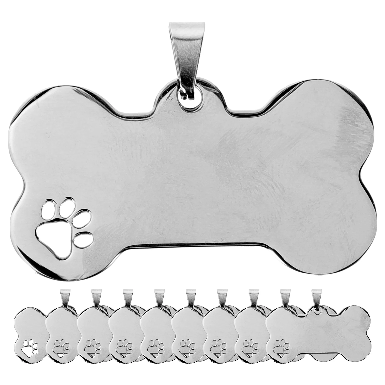 

10 Pcs Blank Labels Dog Tag Id Tags Personalized Engraved Pets Name Dogs Pendant