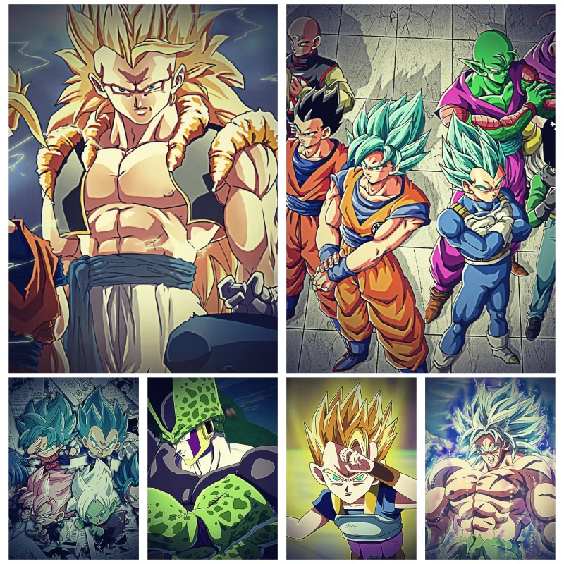 

Oil Painting Bandai Classic Japanese Anime Dragon Ball Beerus Bejita Yonsei Cartoon Pictures Printst for Bedroom Decor 40x50cm