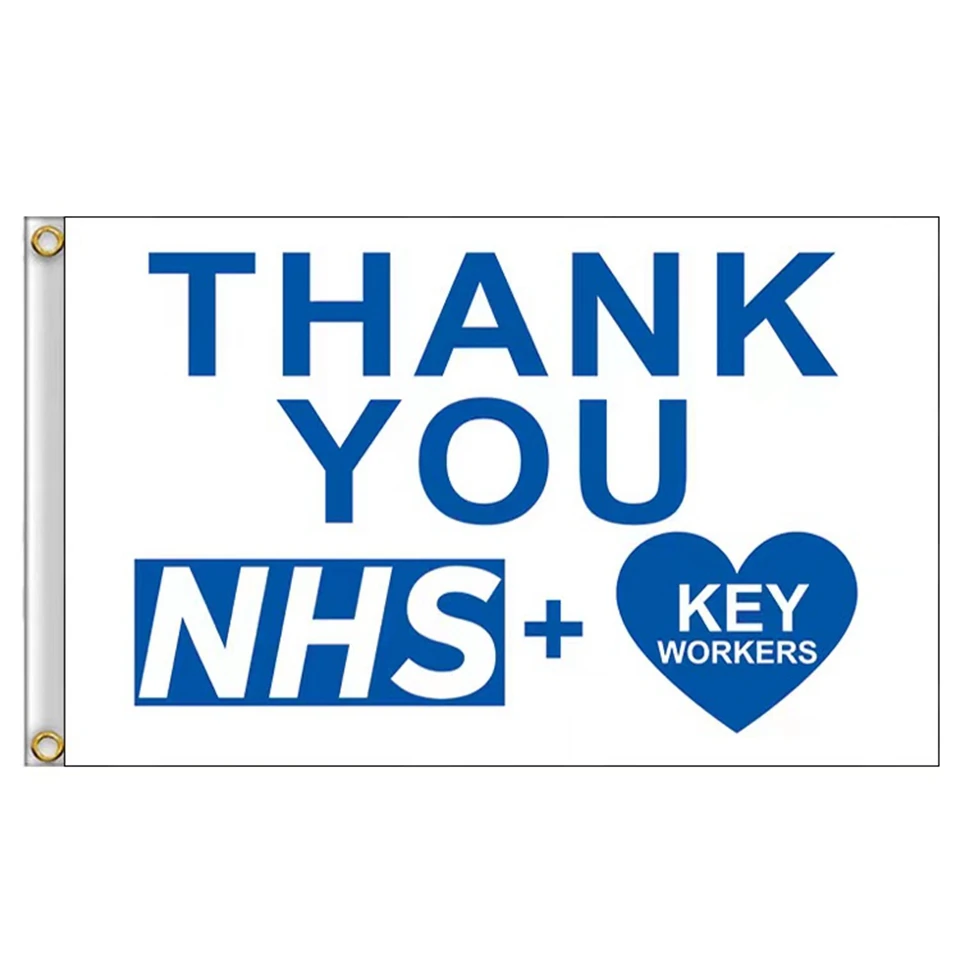 

Thank You NHS Key Workers Pride Flag Outdoor Decor 150*90cm Polyester Banner Large Flag