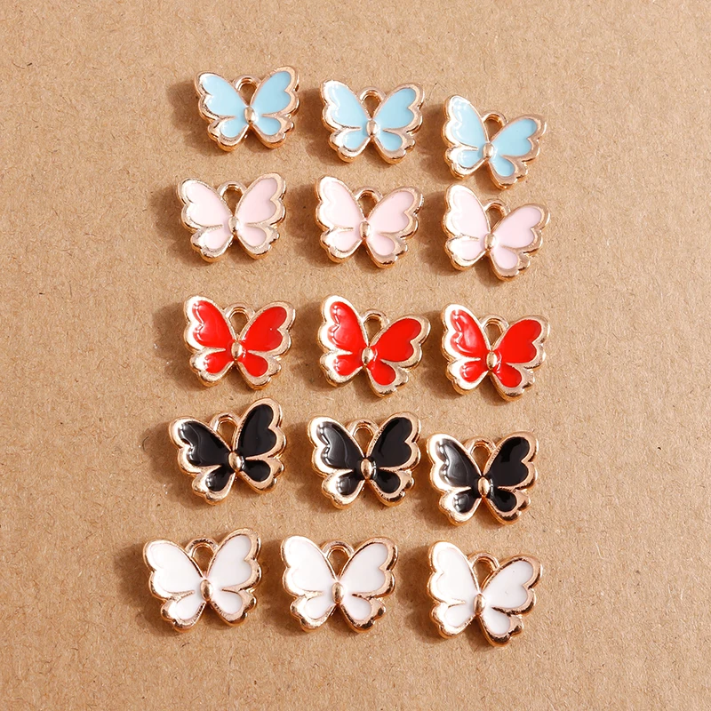 

10pcs 13x11mm Cute Animal Charms Enamel Butterfly Charms Pendants for Jewelry Making DIY Drop Earrings Necklaces Crafts Supplies