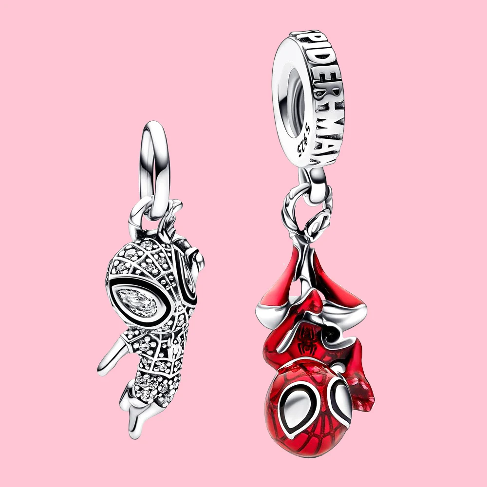 PANDORA-Breloque Spider-Man pour femme, bracelet, collier, pendentif exécutif bricolage