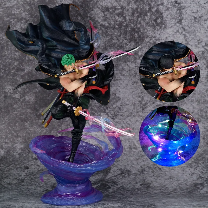 

One Piece Anime Figures Roronoa Zoro 33cm Pvc Gk 9 Swords Style Ashura Figurine Tornado Statue Collection Model Decorative Toys