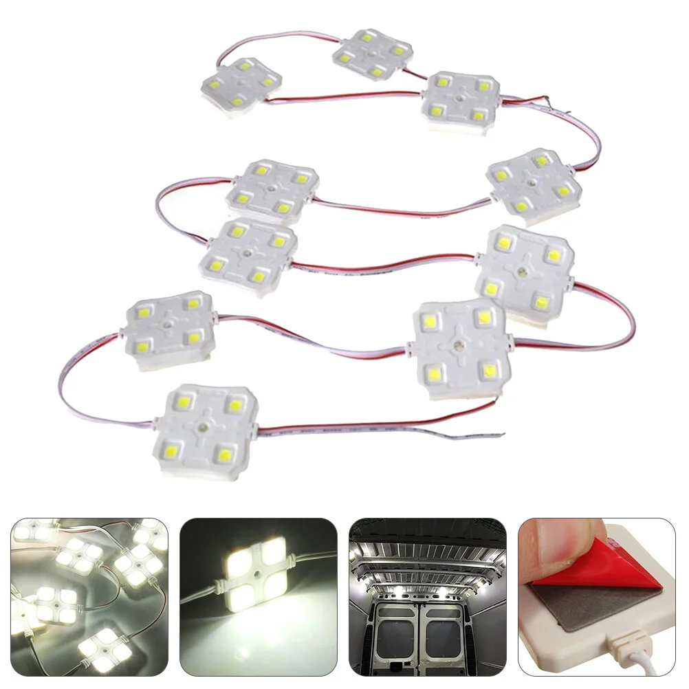 

10 Pcs Set Box Vehicle Ceiling Lights Adhesive Dome Bulb Modules Car Accessory RV Trailer