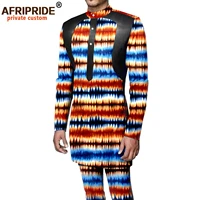 african clothes for men dashiki coats jacket and ankara pants 2 piece set pu jacket outwear blazer plus size casual a2116040