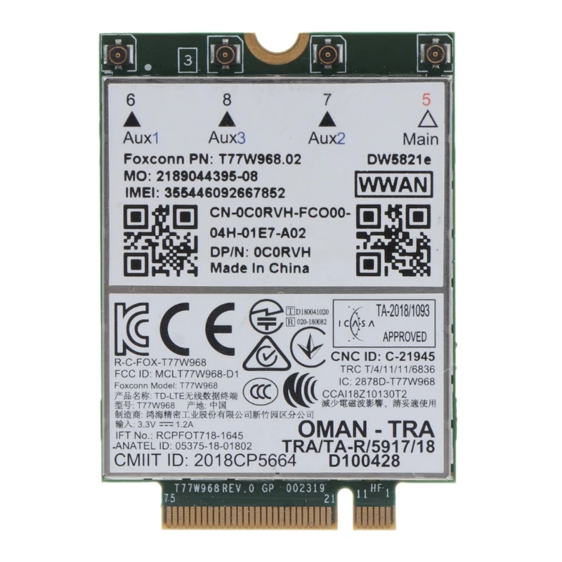 16FB 4G Module T77W968 Lte T77W595 1Gbps WlAN for .2 Modem Module for Lattitude 5420 5424 7424 7400 Laptops