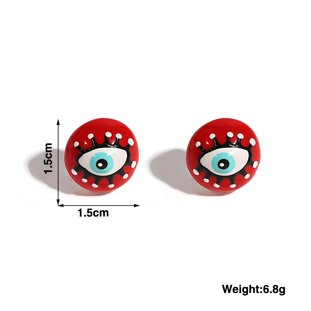 Женские серьги-гвоздики с эмалью AENSOA разноцветные Круглые маленькие серьги