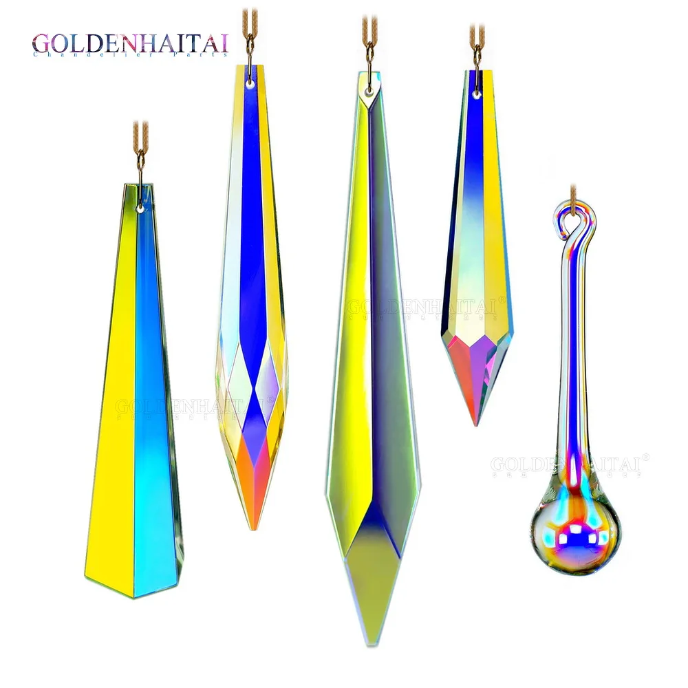 

1Pcs Crystal Suncatcher Rainbow Maker Hanging Prism Pendant Chandelier Part DIY Accessories Christmas Tree Ornamen Wedding Decor