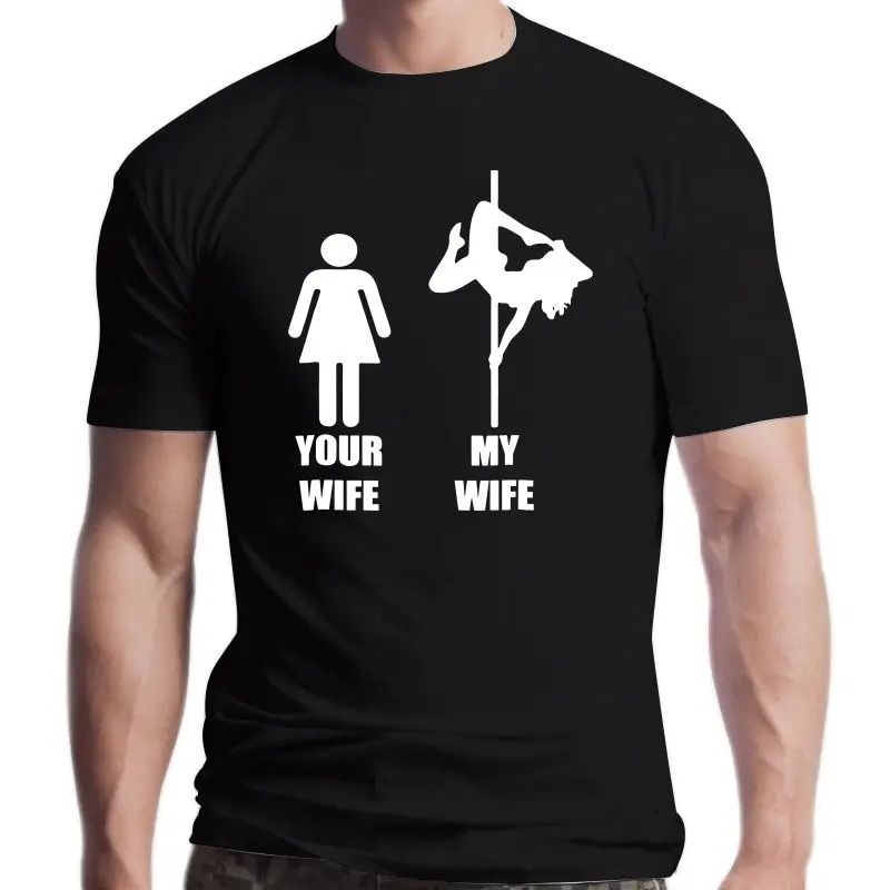 

Новинка 2023, футболка для танцев на шесте с надписью «Ваша жена», «Моя жена», модная футболка с короткими рукавами, мужская одежда