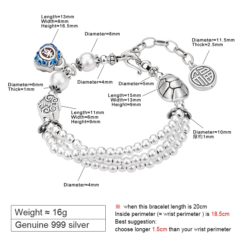 ZABRA 999 чистый серебряный богатый Броневой односторонний браслет для женщин ретро