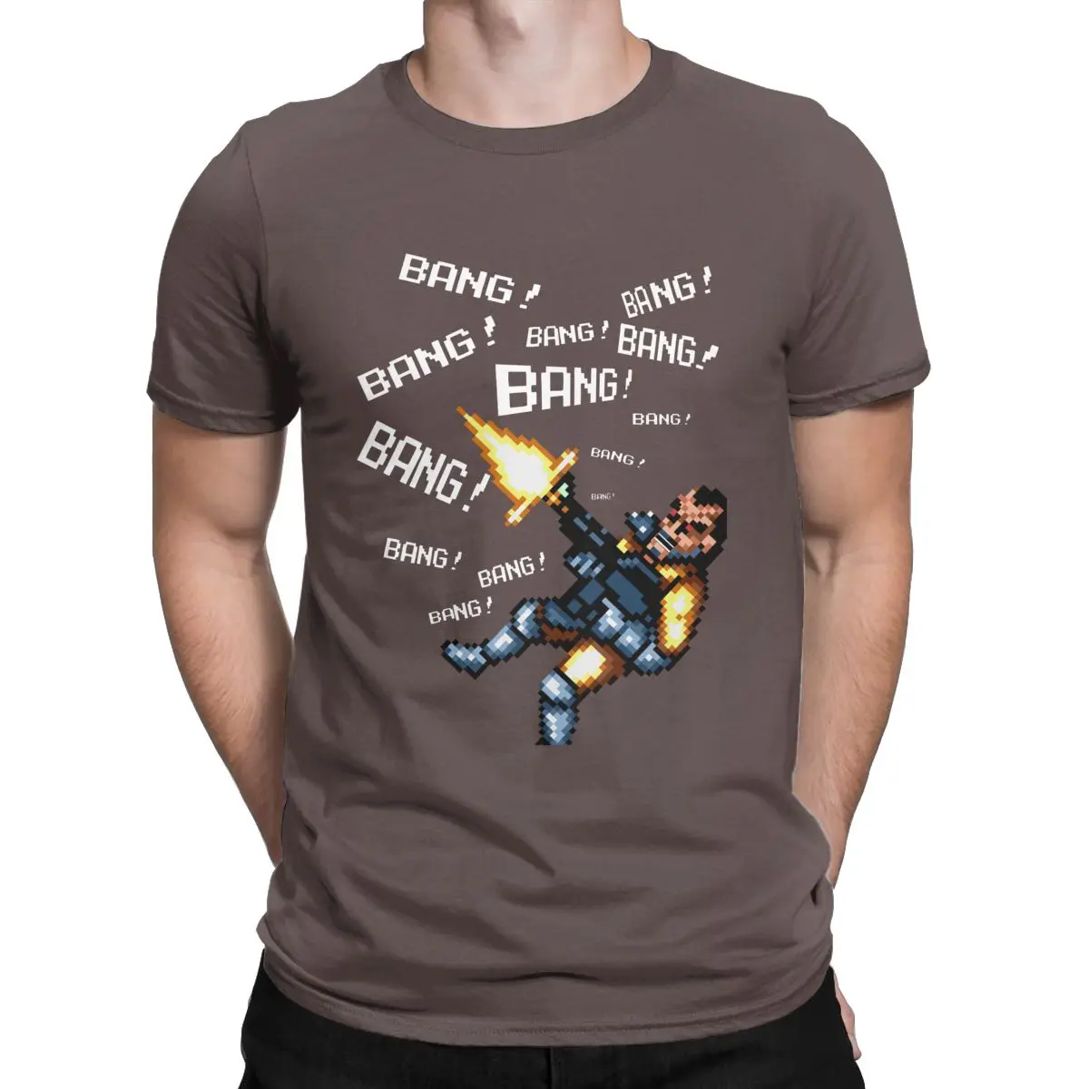 

Vintage Bang Bang Bang Retro Game Double Dragon Final Boss Gaming Men's clothing 100% Cotton Short Sleeve Tees Unique Tops