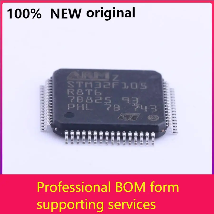 

MCU 32-bit STM32F ARM Cortex M3 RISC 64KB Flash 2,5 V/3,3 V 64-контактный LQFP Tray-лоток STM32F105R8T6 100% оригинал