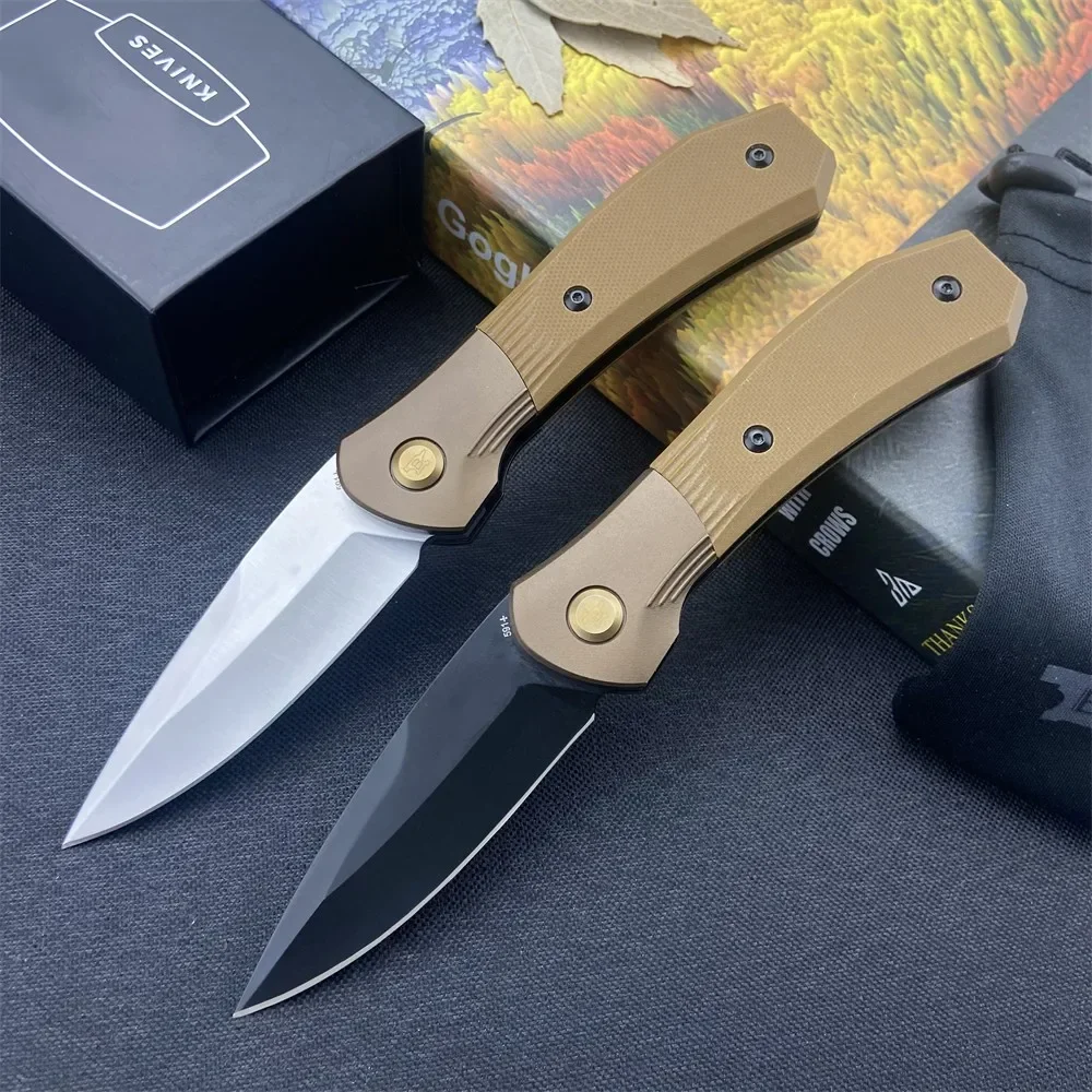 

BK 591 Paradigm Shift AU.TO Pocket Folding Knife 3" S35VN Drop Point Plain Blade, Brown G10 Handle Outdoor Survival Hunting Tool