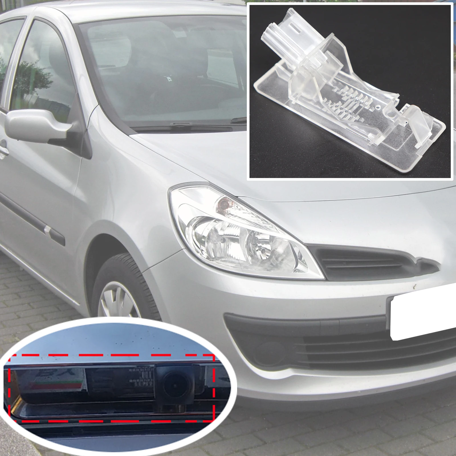 

For Renault Clio 4 BH KH 2005 - 2015 2016 2017 2018 Rear Trunk View Camera Bracket Mount License Case Plate Housing Replacement
