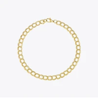 enfashion simple link chain bracelet female gold color stainless steel double circle bracelets for women fashion jewelry b192071
