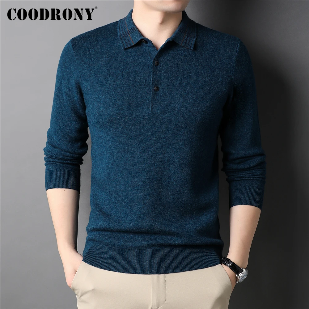 

Мужской шерстяной свитер с отложным воротником, на осень/зиму