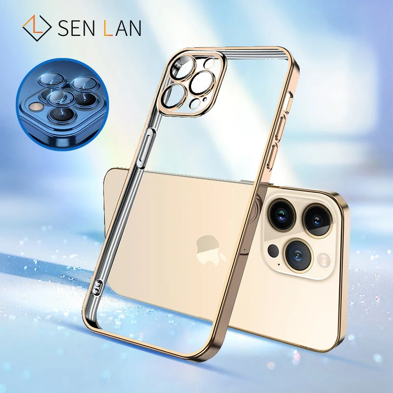 

Plating Case For IPhon 11 12 13 Pro Max Mini Soft Silicone Phone Covers With Lens Film Protection For IPhone X XSmax XR 7 8 Plus