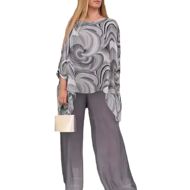 2024 новая уличная повседневная женская красочная цветная шифоновая футболка с