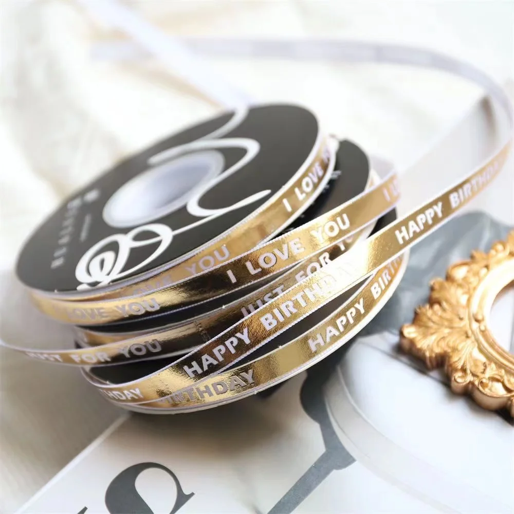 

36 ярдов золотистого и серебристого цвета, Счастливого Рождества, позолоченная лента с буквенным принтом, подарочная упаковка, кружевное украшение в виде снежинки