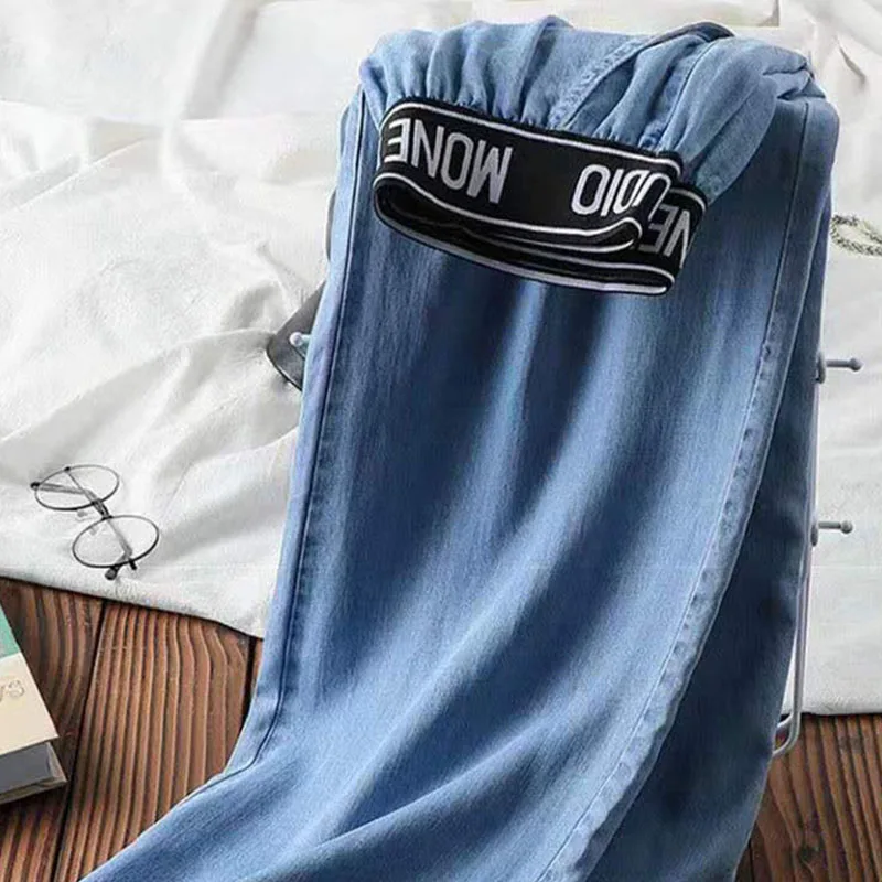 Тканевые штаны мешковатые джинсы с высокой талией широкие женские спортивные