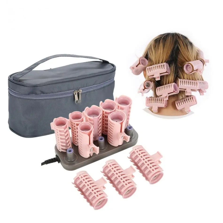 10pcs/Set Electric Hair Rollers Tube Heated Roller Hair Curly Styling Sticks Tools Massage Roller Curlers with Universal Plug